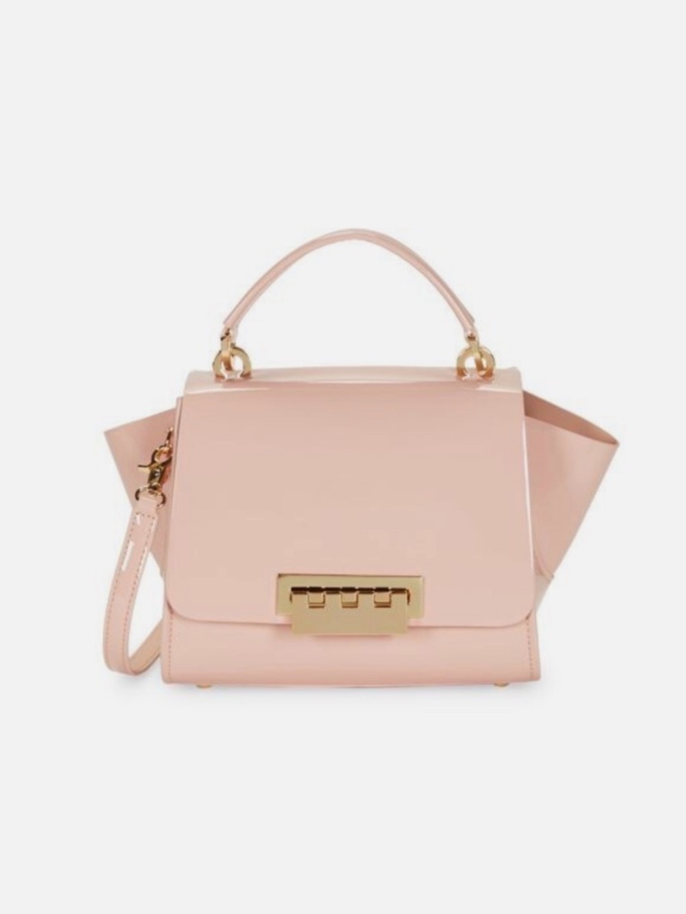 ZAC ZAC POSEN Eartha Winged Mini Chain Leather Light Pink Crossbody Shoulder Bag